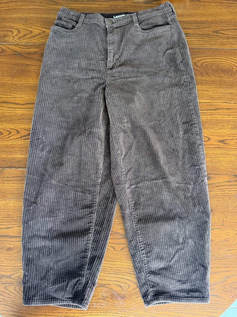 Lands' End Women's Barrel leg Corduroy Pants in Brown